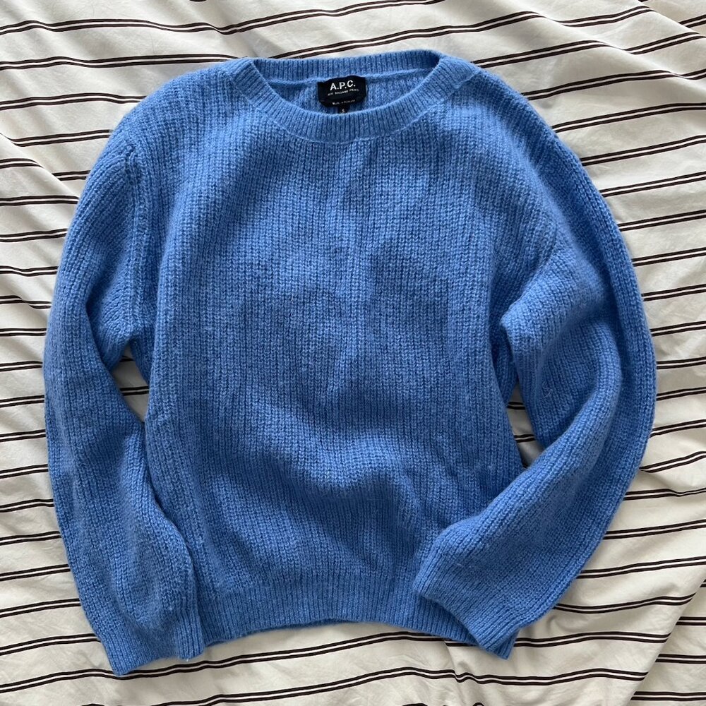 A.P.C. Blue Alpaca Wool Blend Sweater size S
